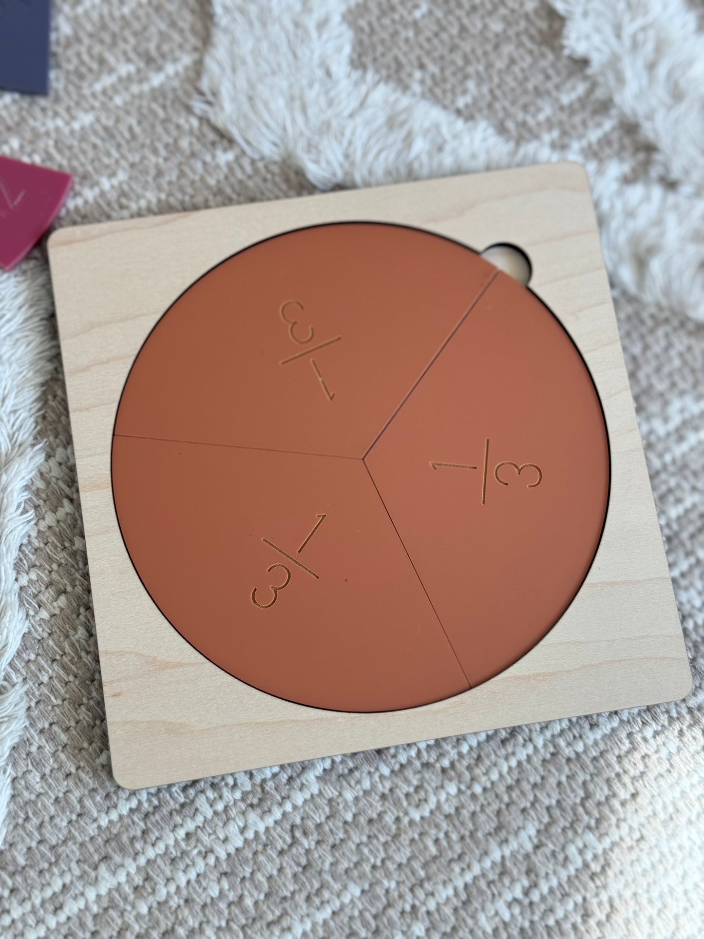 Fractions Learning Tool | Fraction Puzzle | Montessori Homeschool Preschool | Laser Engraved Maple & Acrylic | Hands On