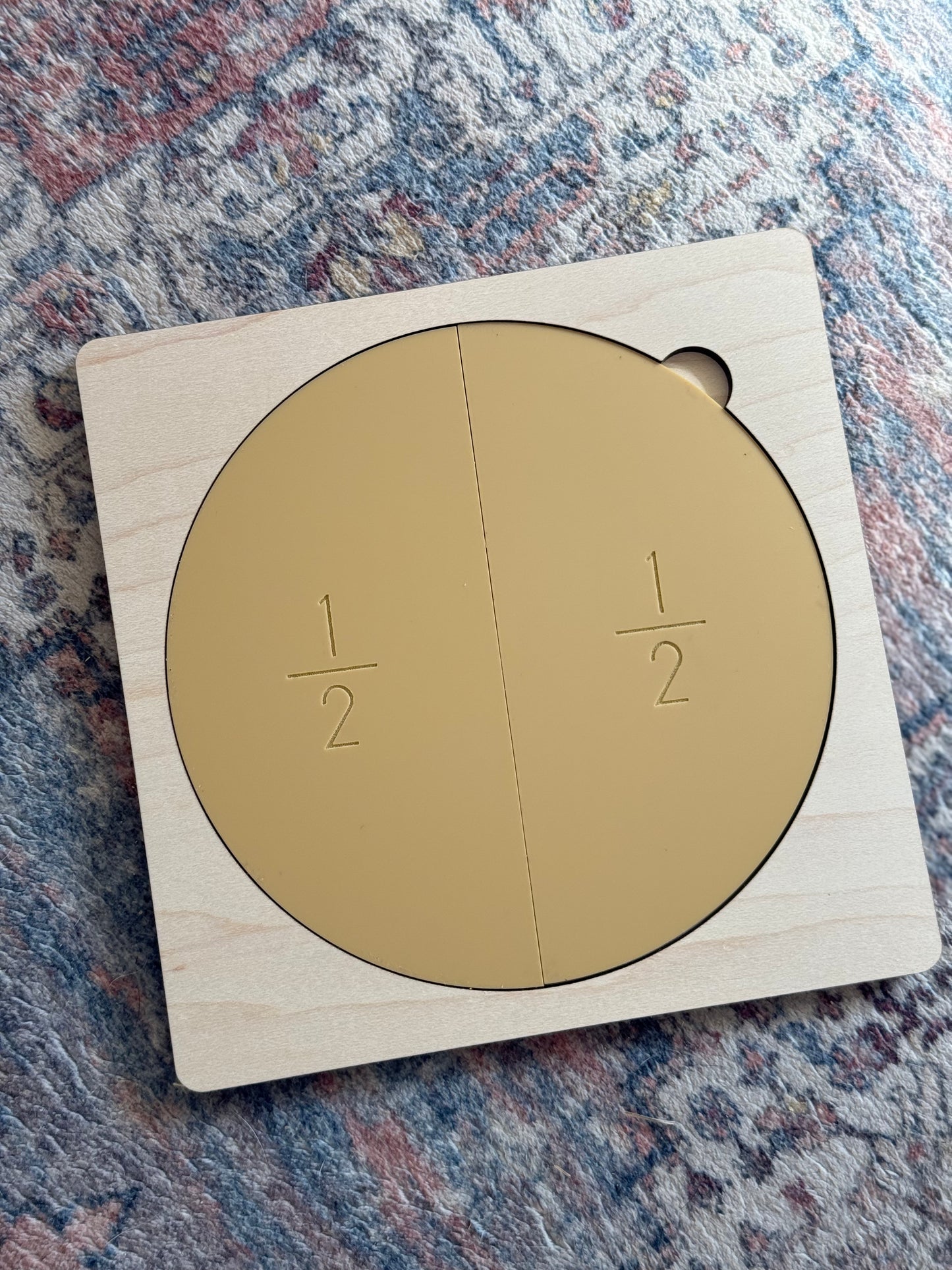 Fractions Learning Tool | Fraction Puzzle | Montessori Homeschool Preschool | Laser Engraved Maple & Acrylic | Hands On