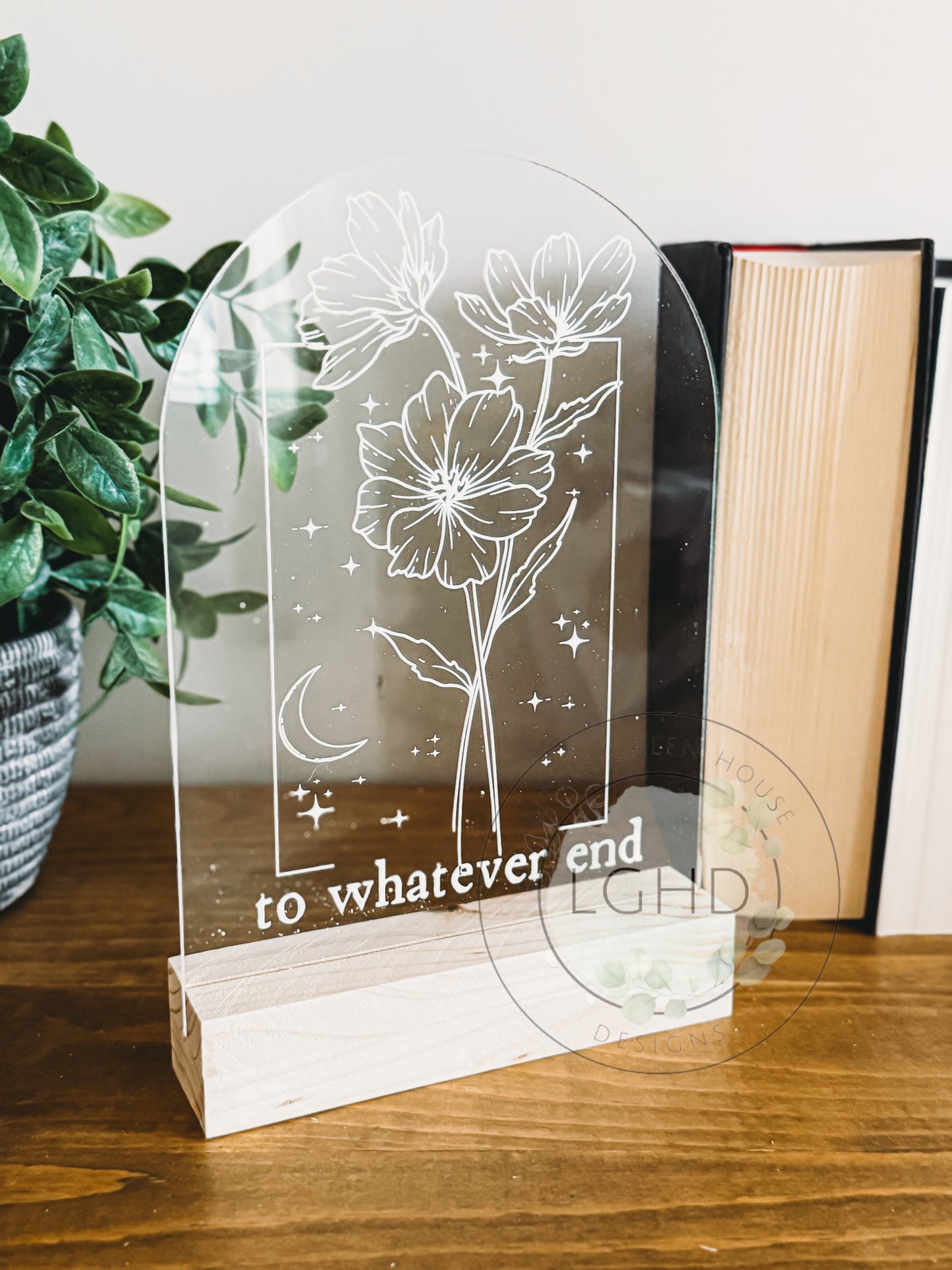 Throne of Glass Shelf Sitter – To Whatever End Quote | Fireheart Aelin Decor | BookTok Romantasy Bookshelf Gift for Sarah J. Maas Fans