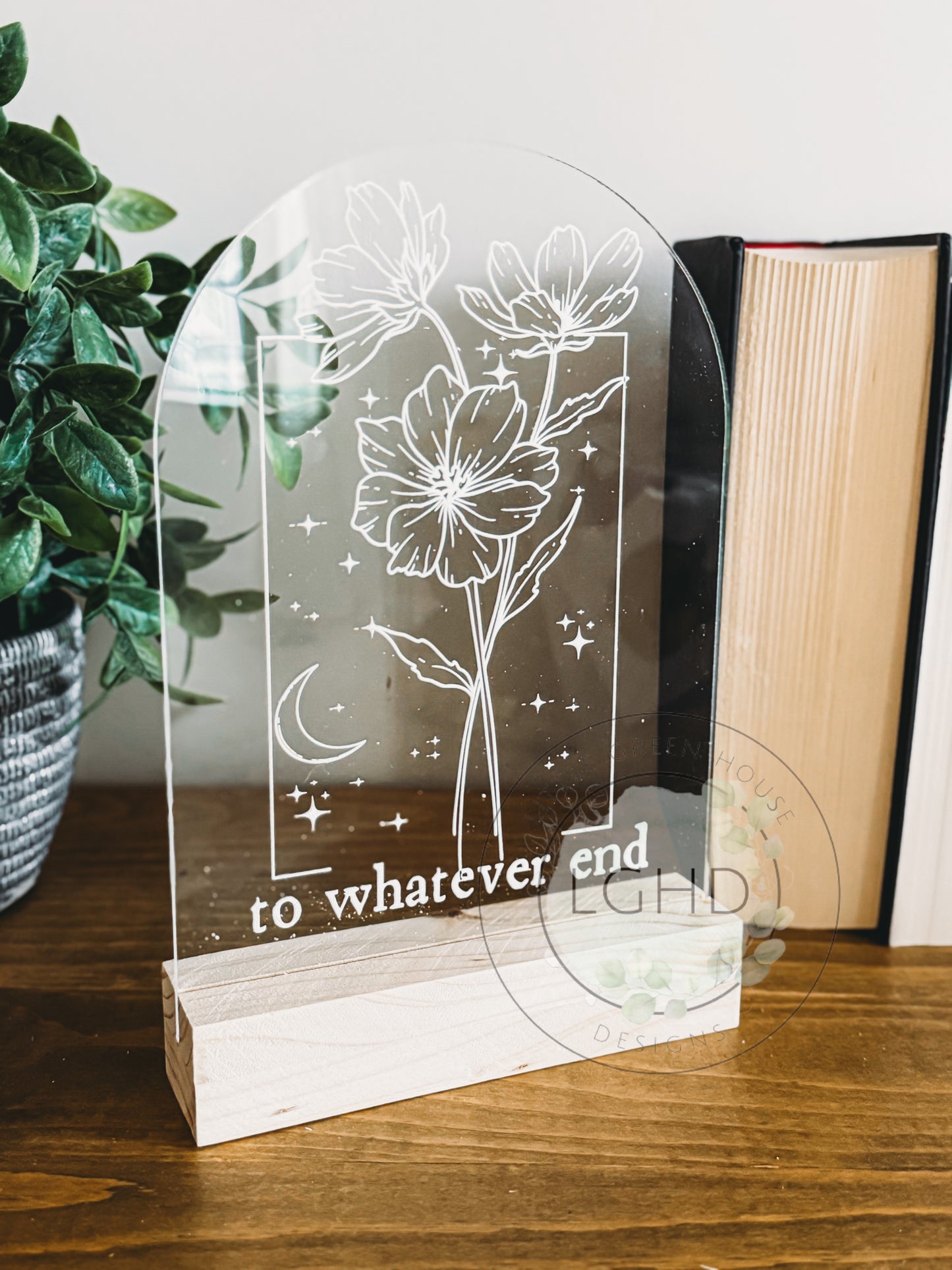 Throne of Glass Shelf Sitter – To Whatever End Quote | Fireheart Aelin Decor | BookTok Romantasy Bookshelf Gift for Sarah J. Maas Fans