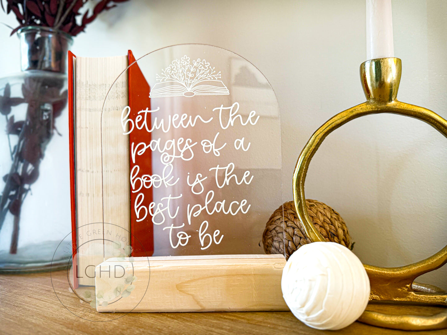 Shelf Sitter “Between the Pages” Sign – Book Lover Gift | Bookish Room Decor | Reading Nook Aesthetic