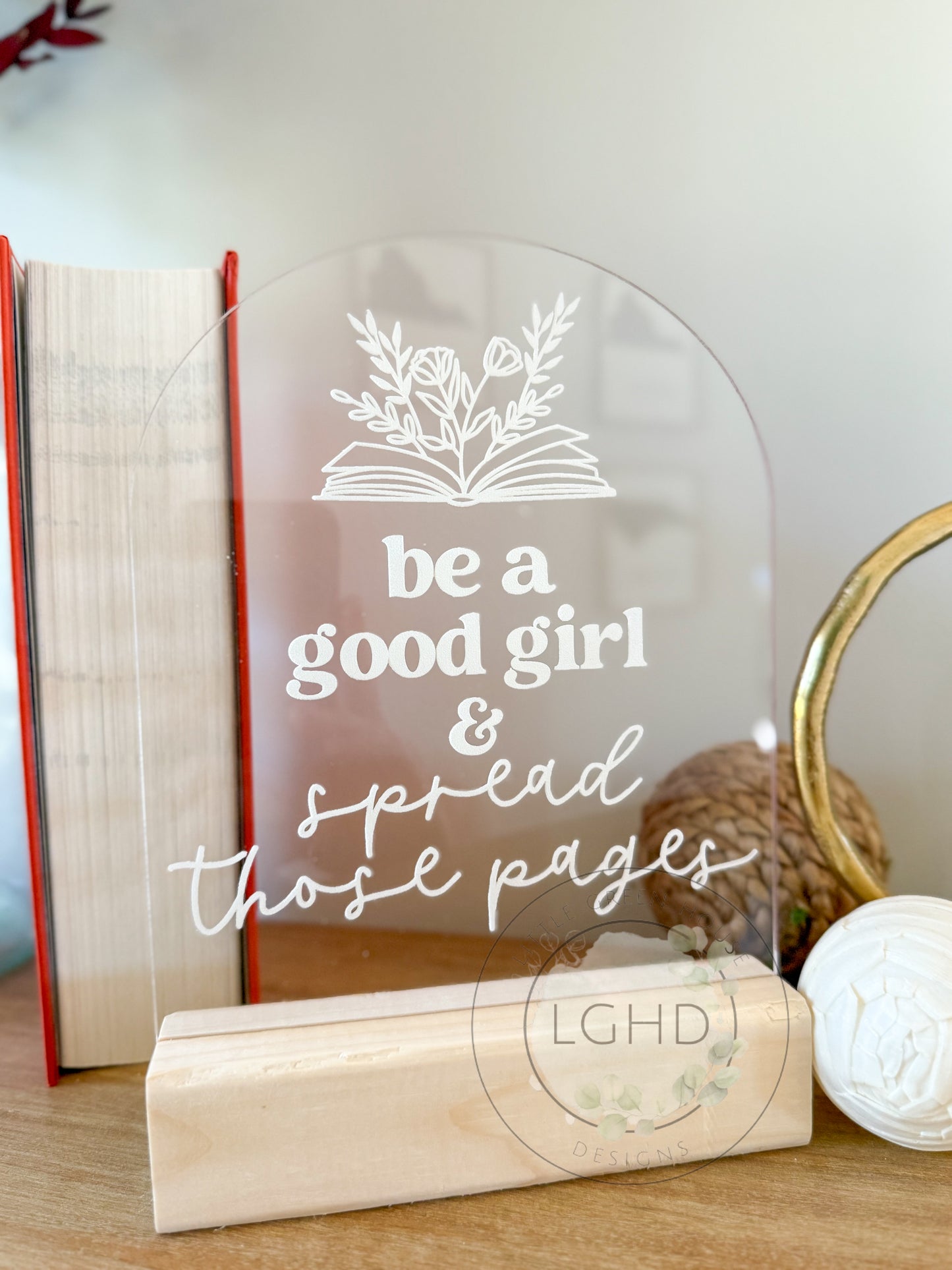 Romantasy Smut Shelf Sitter – Be a Good Girl and Spread Those Pages | BookTok Decor for Spicy Fantasy Romance Readers