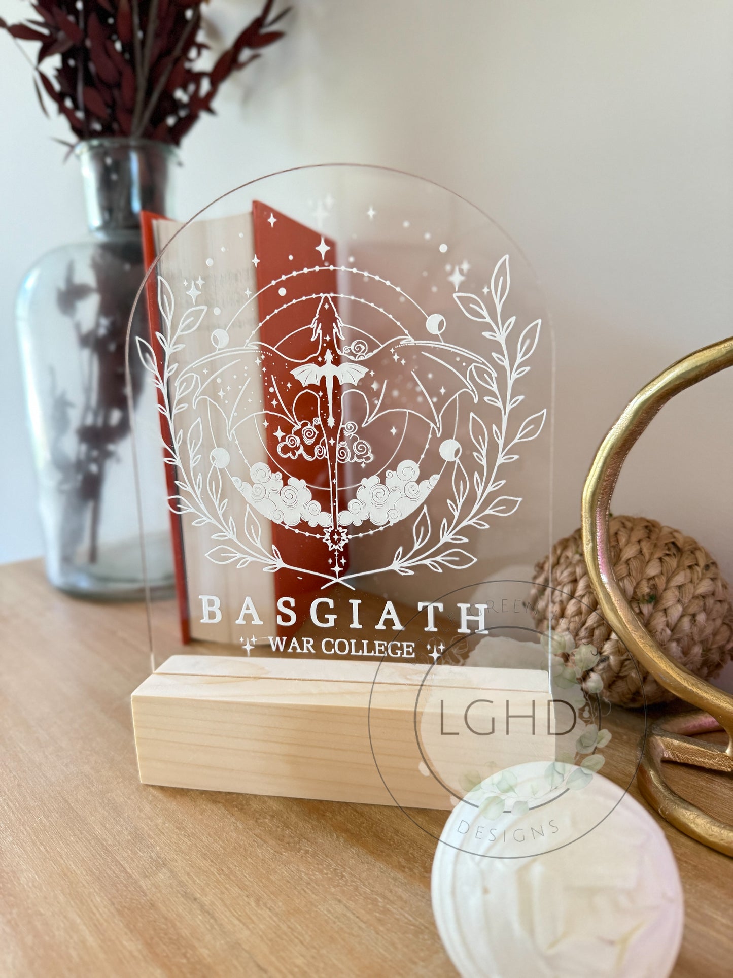 Fourth Wing Shelf Sitter – Basgiath Decor for Violet & Xaden Fans | Romantasy BookTok Bookshelf Sign | Iron Flame Inspired Gift