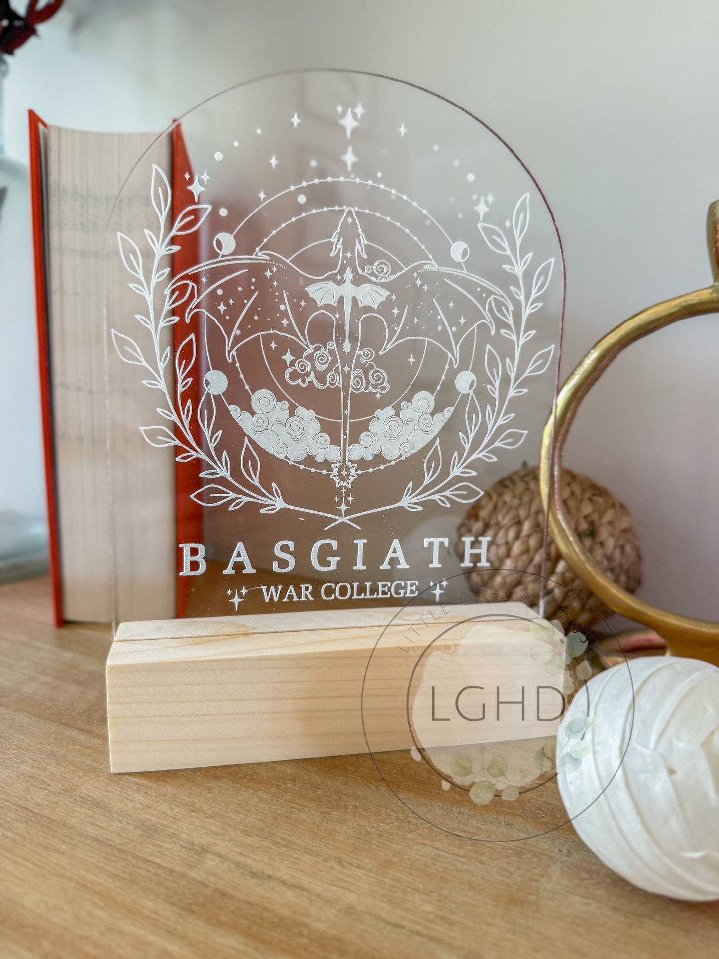 Fourth Wing Shelf Sitter – Basgiath Decor for Violet & Xaden Fans | Romantasy BookTok Bookshelf Sign | Iron Flame Inspired Gift
