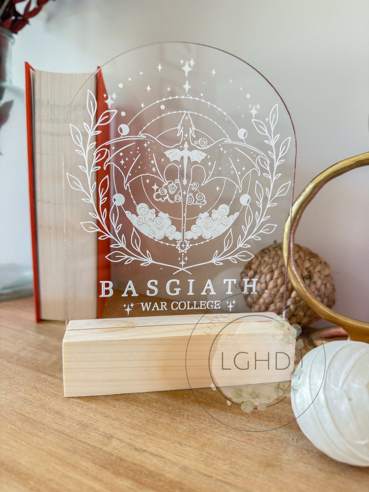 Fourth Wing Shelf Sitter – Basgiath Decor for Violet & Xaden Fans | Romantasy BookTok Bookshelf Sign | Iron Flame Inspired Gift