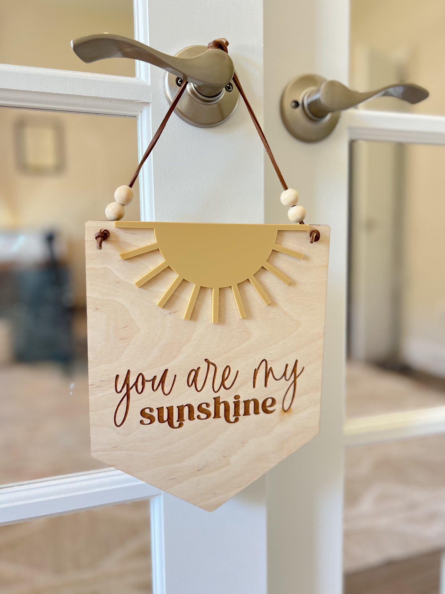 Door Hanger You Are My Sunshine Door Hanger | Wood & Acrylic "You Are My Sunshine"| Personalized Kids Room Decor