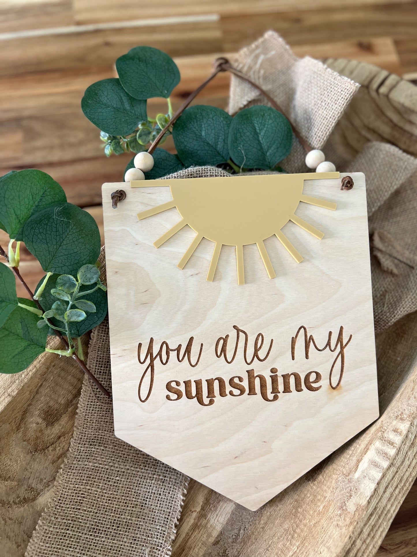 Door Hanger You Are My Sunshine Door Hanger | Wood & Acrylic "You Are My Sunshine"| Personalized Kids Room Decor