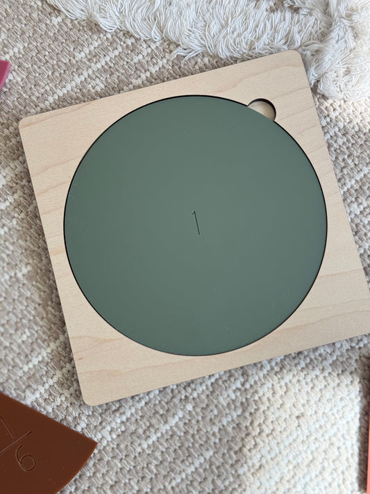 Fractions Learning Tool | Fraction Puzzle | Montessori Homeschool Preschool | Laser Engraved Maple & Acrylic | Hands On