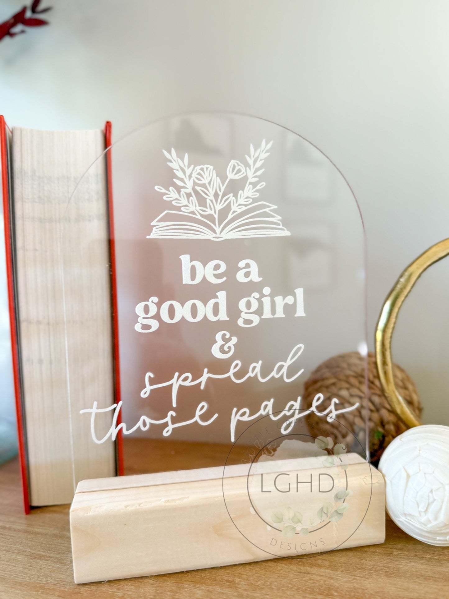 Romantasy Smut Shelf Sitter – Be a Good Girl and Spread Those Pages | BookTok Decor for Spicy Fantasy Romance Readers