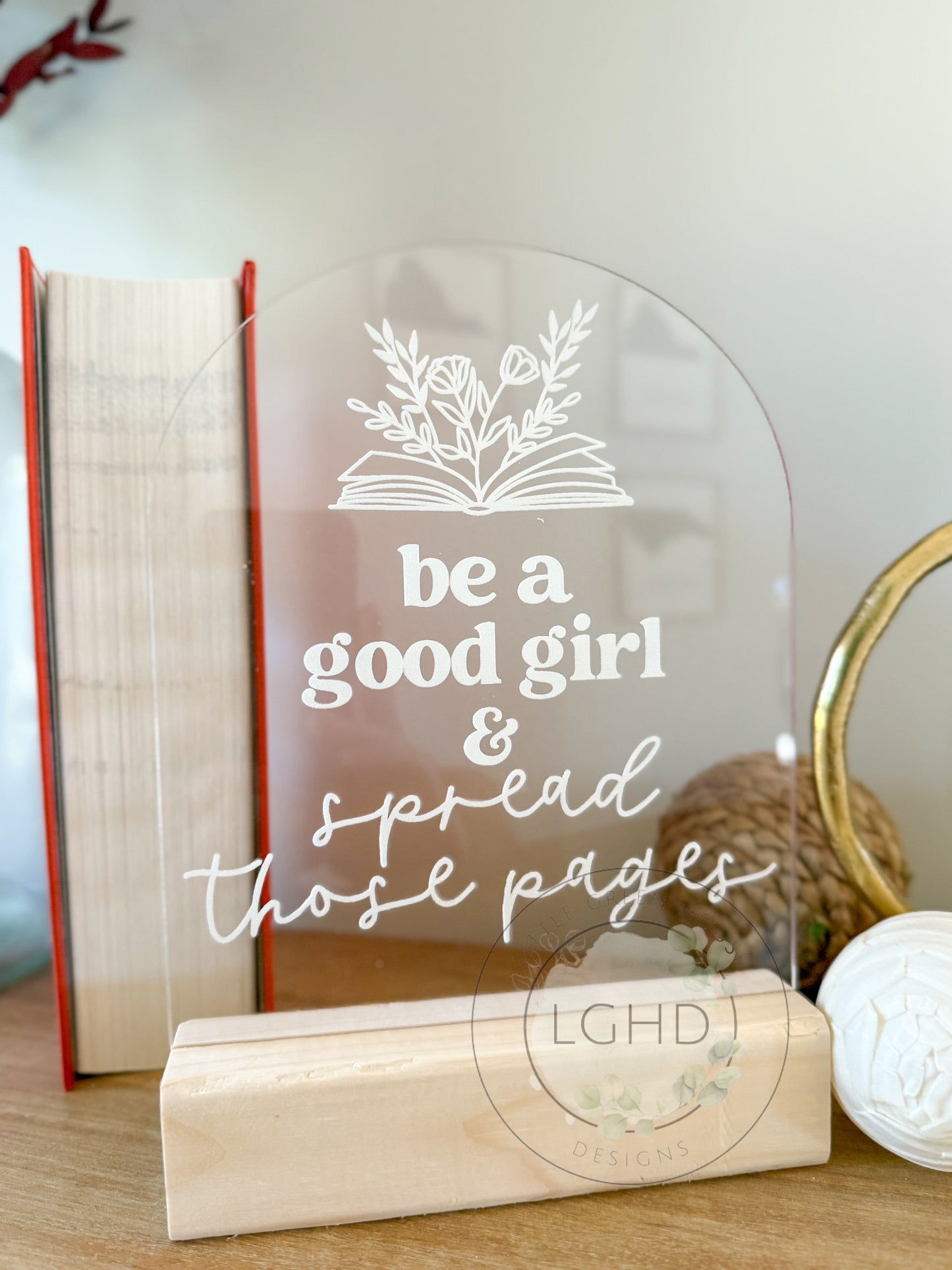 Romantasy Smut Shelf Sitter – Be a Good Girl and Spread Those Pages | BookTok Decor for Spicy Fantasy Romance Readers