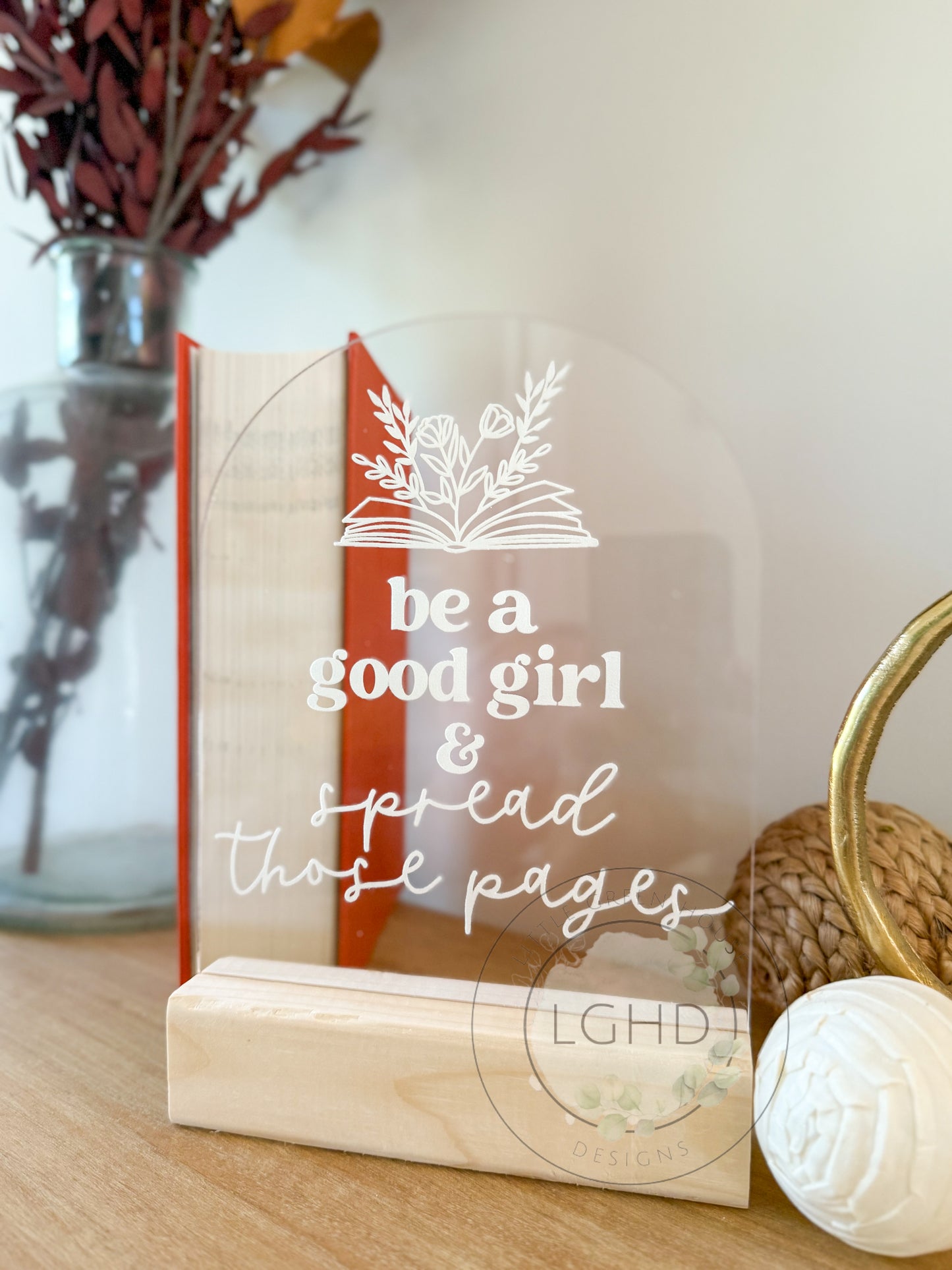 Romantasy Smut Shelf Sitter – Be a Good Girl and Spread Those Pages | BookTok Decor for Spicy Fantasy Romance Readers