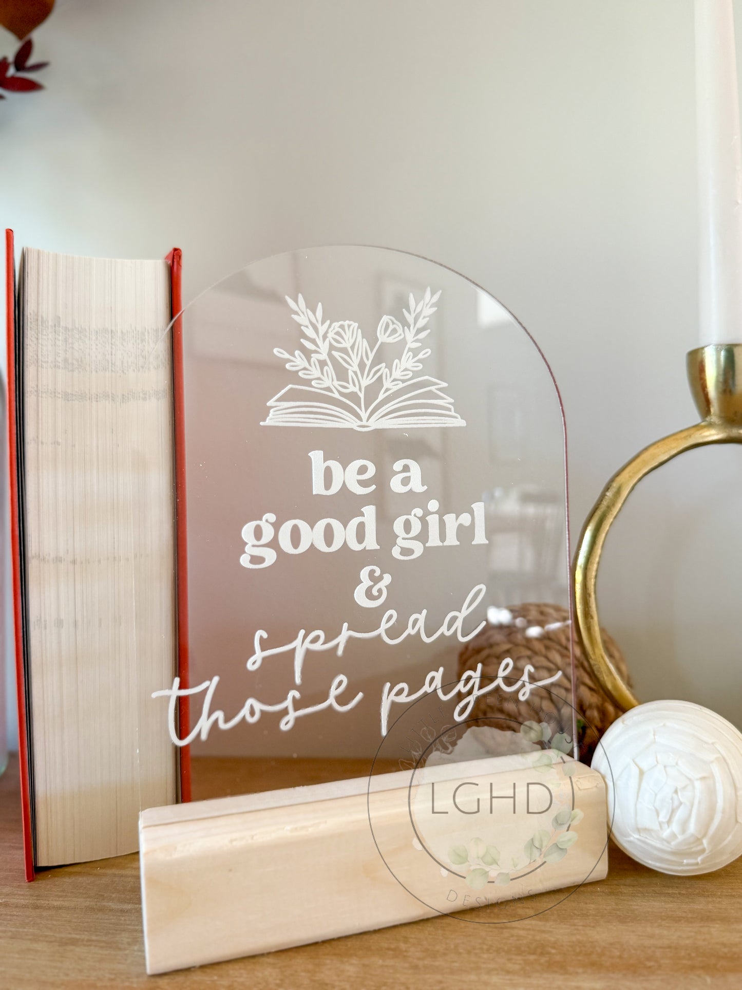 Romantasy Smut Shelf Sitter – Be a Good Girl and Spread Those Pages | BookTok Decor for Spicy Fantasy Romance Readers