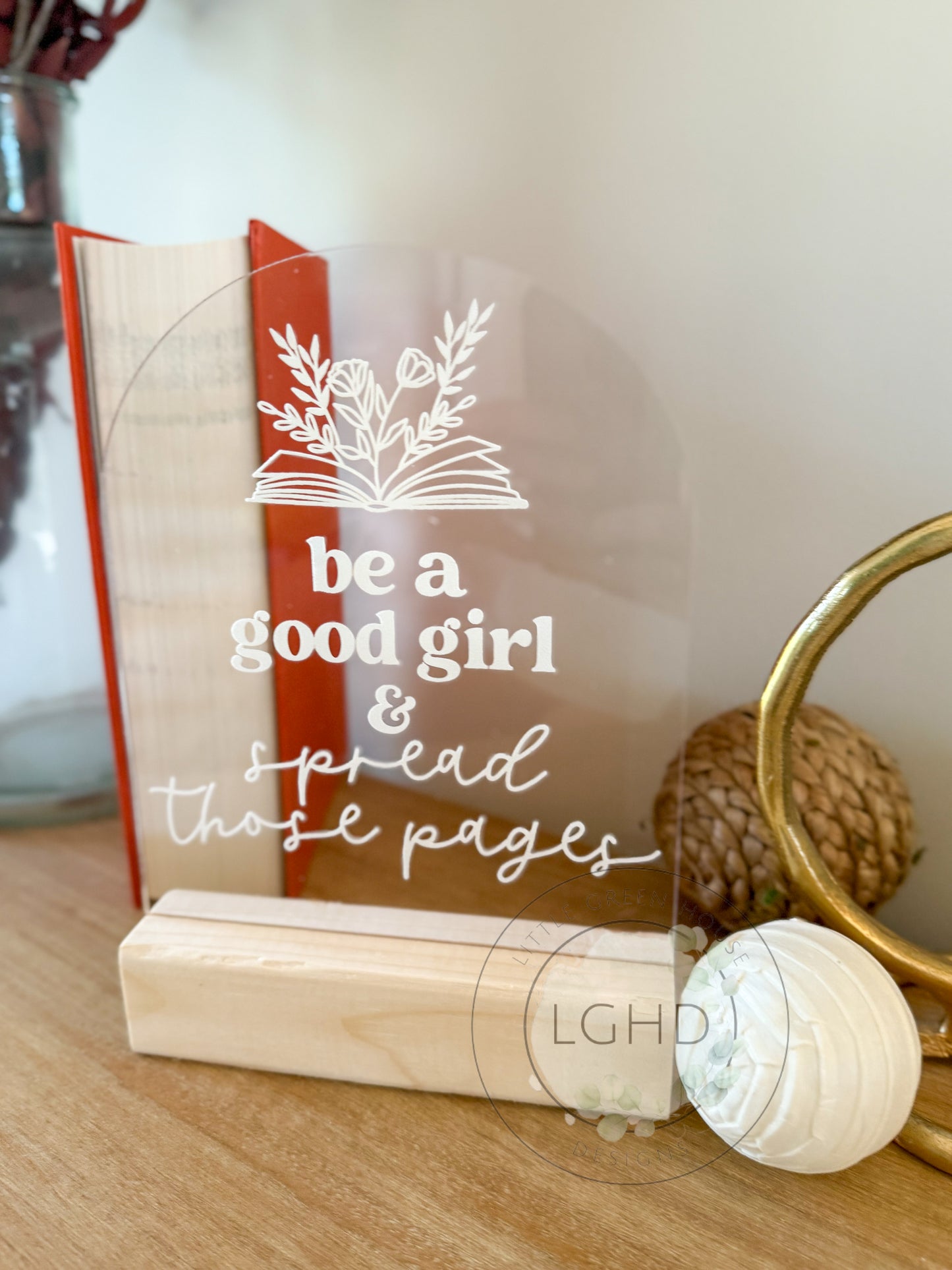 Romantasy Smut Shelf Sitter – Be a Good Girl and Spread Those Pages | BookTok Decor for Spicy Fantasy Romance Readers