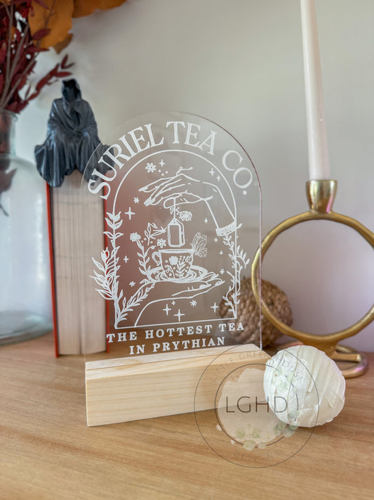 The Suriel | ACOTAR Inspired Bookshelf Decor | Sarah J Maas | Laser Engraved | ACOTAR Decor | Velaris | Suriel Tea Co | Prythian