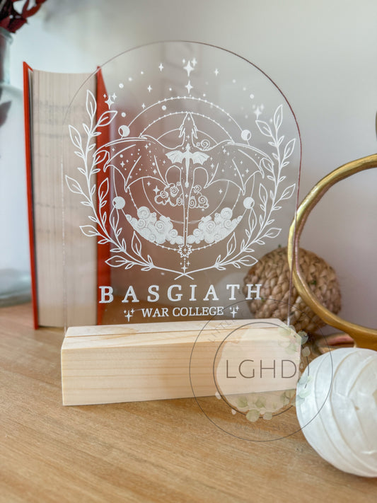 Fourth Wing Shelf Sitter – Basgiath Decor for Violet & Xaden Fans | Romantasy BookTok Bookshelf Sign | Iron Flame Inspired Gift