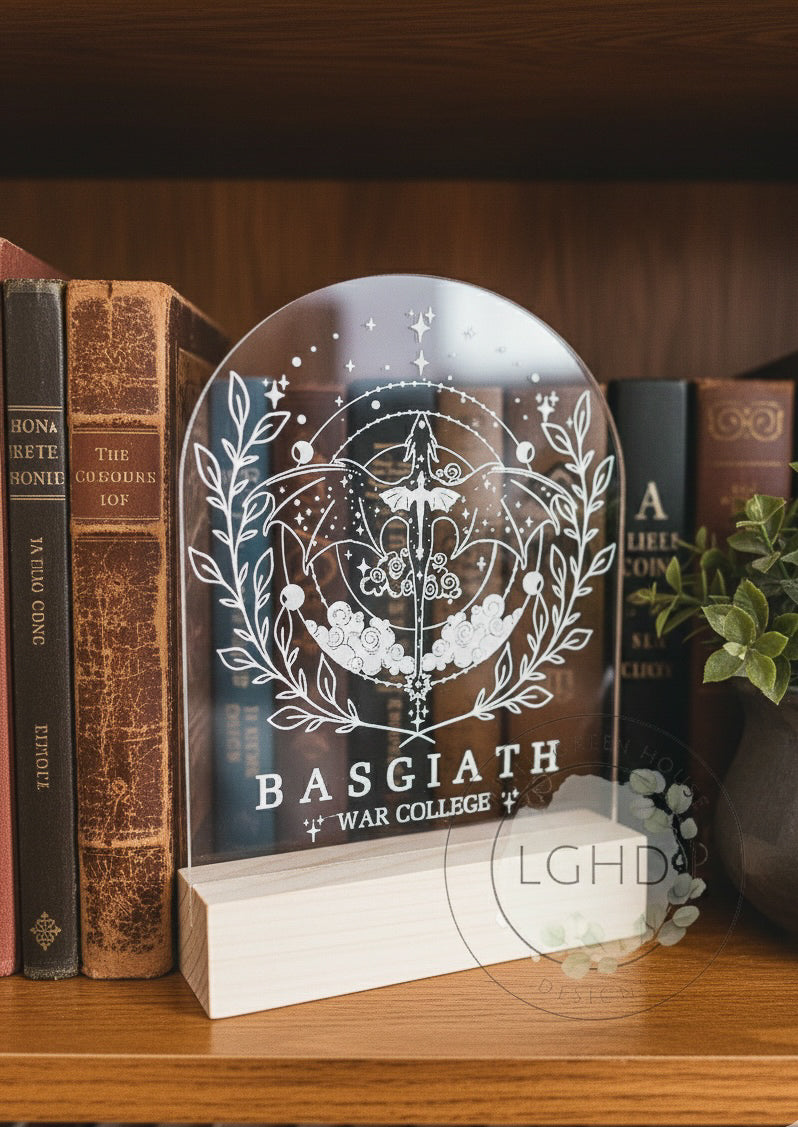 Fourth Wing Shelf Sitter – Basgiath Decor for Violet & Xaden Fans | Romantasy BookTok Bookshelf Sign | Iron Flame Inspired Gift