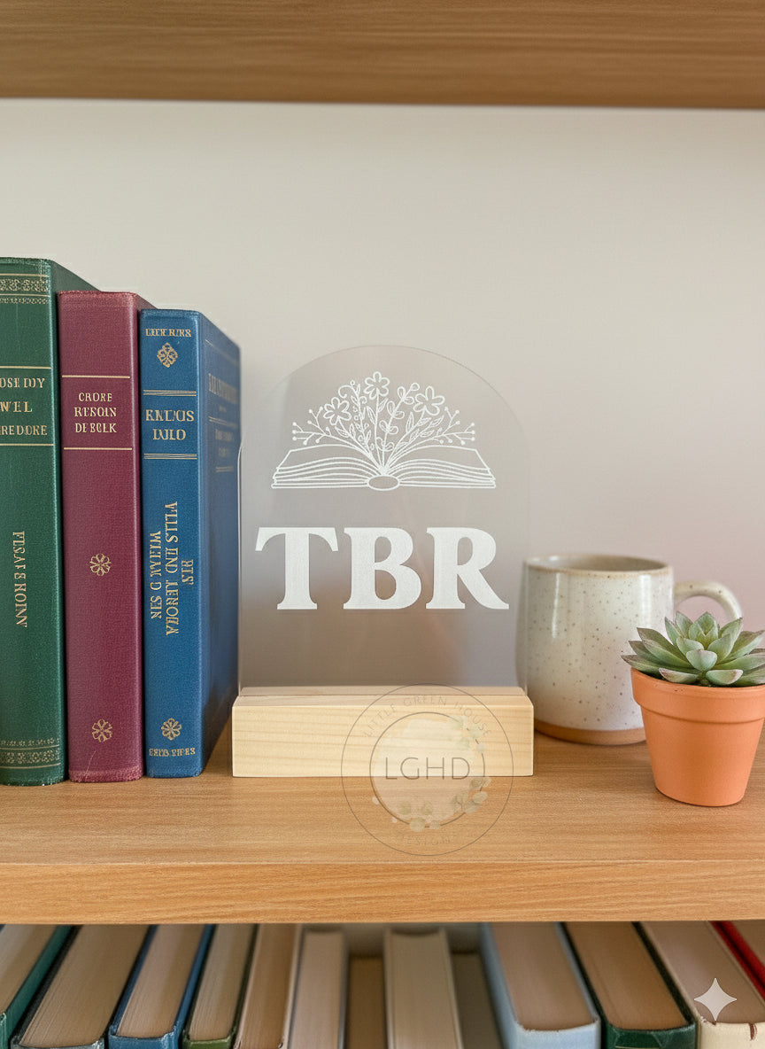 TBR Shelf Sitter – Laser Engraved “To Be Read” Bookish Sign | Bookshelf Decor for Book Lovers | BookTok Romantasy Gift