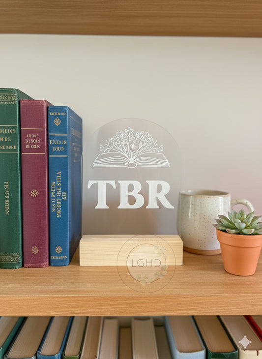 TBR Shelf Sitter – Laser Engraved “To Be Read” Bookish Sign | Bookshelf Decor for Book Lovers | BookTok Romantasy Gift