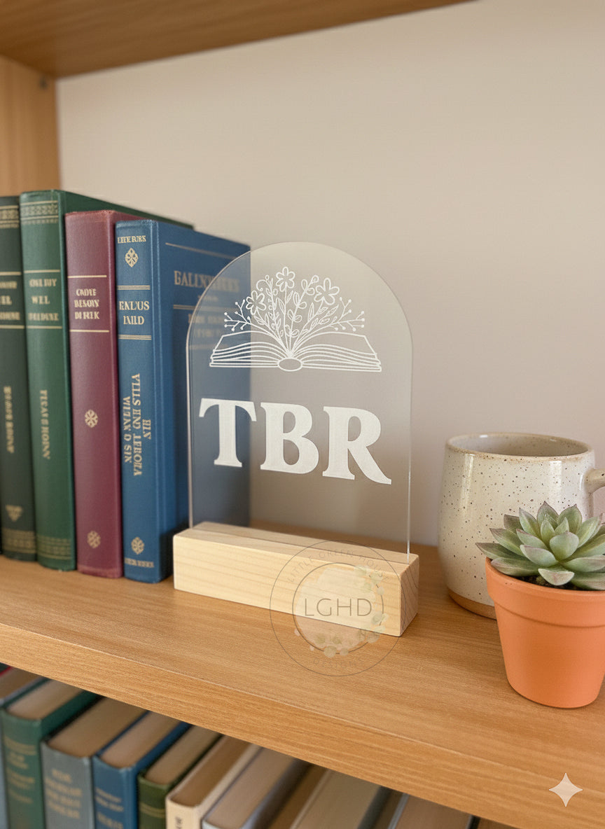 TBR Shelf Sitter – Laser Engraved “To Be Read” Bookish Sign | Bookshelf Decor for Book Lovers | BookTok Romantasy Gift